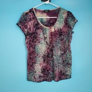 Vintage Shannon Ford New York Blouse Size Medium Short Sleeve